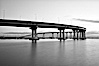 San Diego Coronado Bridge, known locally as the Coronado Bridge, links San Diego with Coronado, California. The bridge was completed in 1969 and was a toll bridge until 2002. It is 2.1 miles long and reaches a height of 200 feet above San Diego Bay. San Diego, California, USA. Image #27174