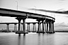 San Diego Coronado Bridge, known locally as the Coronado Bridge, links San Diego with Coronado, California. The bridge was completed in 1969 and was a toll bridge until 2002. It is 2.1 miles long and reaches a height of 200 feet above San Diego Bay. San Diego, California, USA. Image #27175