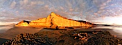 Torrey Pines State Beach, sandstone cliffs rise above the beach at Torrey Pines State Reserve. Torrey Pines State Reserve, San Diego, California, USA. Image #27194