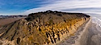 Torrey Pines balloon aerial survey photo.  Torrey Pines seacliffs, rising up to 300 feet above the ocean, stretch from Del Mar to La Jolla. On the mesa atop the bluffs are found Torrey pine trees, one of the rare species of pines in the world. Peregine falcons nest at the edge of the cliffs. This photo was made as part of an experimental balloon aerial photographic survey flight over Torrey Pines State Reserve, by permission of Torrey Pines State Reserve. Torrey Pines State Reserve, San Diego, California, USA. Image #27275