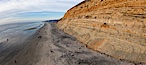 Torrey Pines balloon aerial survey photo.  Torrey Pines seacliffs, rising up to 300 feet above the ocean, stretch from Del Mar to La Jolla. On the mesa atop the bluffs are found Torrey pine trees, one of the rare species of pines in the world. Peregine falcons nest at the edge of the cliffs. This photo was made as part of an experimental balloon aerial photographic survey flight over Torrey Pines State Reserve, by permission of Torrey Pines State Reserve. Torrey Pines State Reserve, San Diego, California, USA. Image #27283