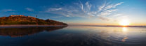 Leucadia wet sand beach and sea cliffs, sunset. Encinitas, California, USA. Image #27377
