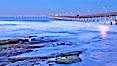 Ocean Beach Pier, also known as the OB Pier or Ocean Beach Municipal Pier, is the longest concrete pier on the West Coast measuring 1971 feet (601 m) long. San Diego, California, USA. Image #27389