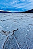 Salt polygons. After winter flooding, the salt on the Badwater Basin playa dries into geometric polygonal shapes. Badwater, Death Valley National Park, California, USA. Image #27634