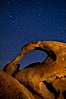 Mobius Arch and stars at night, Alabama Hills, California. Alabama Hills Recreational Area, California, USA. Image #27672