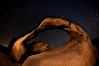 Mobius Arch and stars at night, Alabama Hills, California. Alabama Hills Recreational Area, California, USA. Image #27678