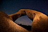 Mobius Arch and stars at night, Alabama Hills, California. Alabama Hills Recreational Area, California, USA. Image #27680