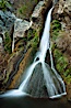 Darwin Falls in Death Valley, near the settlement of Panamint Springs.  The falls are fed by a perennial stream that flows through a narrow canyon of plutonic rock, and drop of total of 80' (24m) in two sections. Death Valley National Park, California, USA. Image #27683