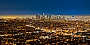 Downtown Los Angeles at night, street lights, buildings light up the night. Los Angeles, California, USA. Image #27724