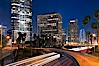 Downtown Los Angeles at night, street lights, buildings light up the night. Los Angeles, California, USA. Image #27727