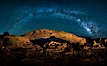 Panorama of the Milky Way over Mesa Arch. Mesa Arch, Canyonlands National Park, Utah, USA. Image #27824