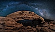 Mesa Arch and Milky Way at night. Mesa Arch, Canyonlands National Park, Utah, USA. Image #27825