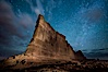 Stars over the Tower of Babel, starry night, Arches National Park, Utah. Arches National Park, Utah, USA. Image #27847