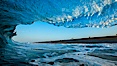 Breaking wave, morning, barrel shaped surf, California. The Wedge, Newport Beach, California, USA. Image #27981