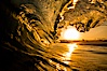 Sunrise breaking wave, dawn surf. The Wedge, Newport Beach, California, USA. Image #27983