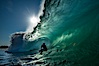 Sponger and backlit barrel. The Wedge, Newport Beach, California, USA. Image #27987