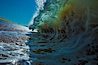 Breaking wave, morning, barrel shaped surf, California. The Wedge, Newport Beach, California, USA. Image #27989