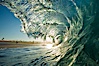 Breaking wave, morning, barrel shaped surf, California. California, USA. Image #27996