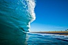 Breaking wave, morning, barrel shaped surf, California. California, USA. Image #28000