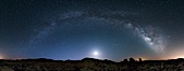 Joshua Tree National Park, Milky Way and Moon, Shooting Star, Comet Panstarrs, Impending Dawn. Joshua Tree National Park, California, USA. Image #28408