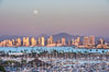 Full Moon over San Diego City Skyline, viewed from Point Loma. California, USA. Image #29117