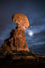 Moon and Stars over Balanced Rock, Arches National Park. Utah, USA. Image #29232