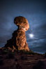 Moon and Stars over Balanced Rock, Arches National Park. Utah, USA. Image #29233