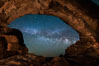 Milky Way through North Window, Arches National Park. Utah, USA. Image #29277