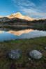 Greenstone Lake and North Peak, Hoover Wilderness, Sunrise. 20 Lakes Basin, California, USA. Image #31051
