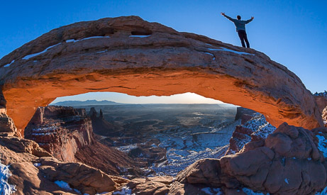 I am greeting the dawn at Mesa Arch, Canyonlands National Park, Utah