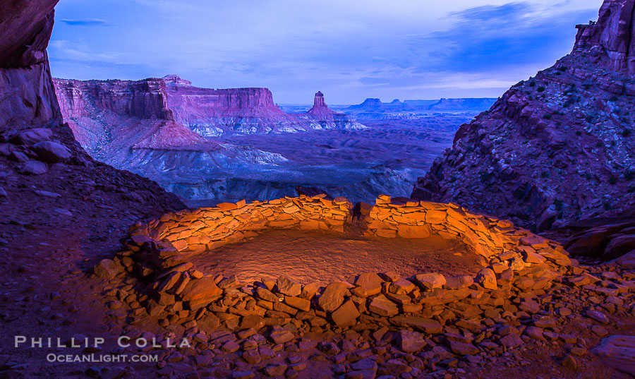 False Kiva at Sunset, Canyonlands National Park, Utah False Kiva at Sunset, Canyonlands National Park, Utah