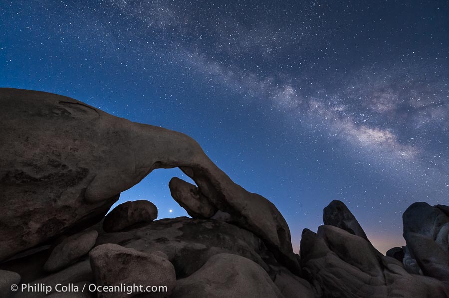 Venus Milky Way And Arch Rock At Astronomical Twilight Joshua Tree