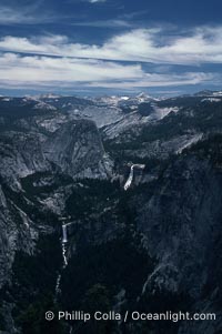 View from Glacier Point toward Little Yosemite Valley, Yosemite National Park, California