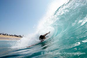 Bodysurfing at the Wedge in Newport Beach, The Wedge