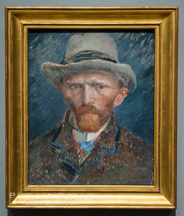 Self-portrait, Vincent van Gogh, 1887. Painting, h 42cm x w 34cm x d 8cm. Rijksmuseum, Amsterdam, Holland, Netherlands, natural history stock photograph, photo id 29471