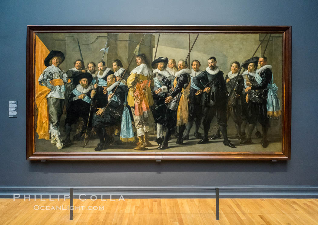Militia Company of District XI under the Command of Captain Reynier Reael, Known as The Meagre Company, Frans Hals, Pieter Codde, 1637. Rijksmuseum, Amsterdam, Holland, Netherlands, natural history stock photograph, photo id 29475