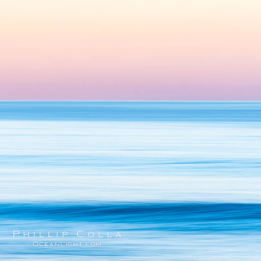 Windansea Waves and Earthshadow, abstract, motion blur and pre-dawn earthshadow colors. La Jolla, California, USA, natural history stock photograph, photo id 37669