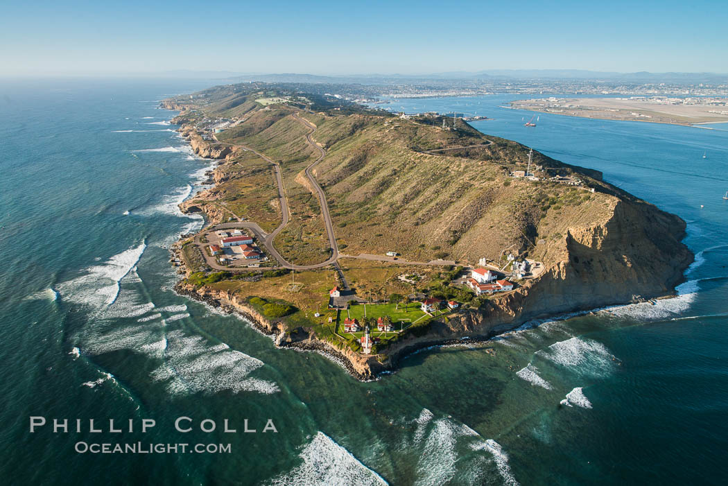 Aerial Photo of Cabrillo Monument and Point Loma., natural history stock photograph, photo id 30759