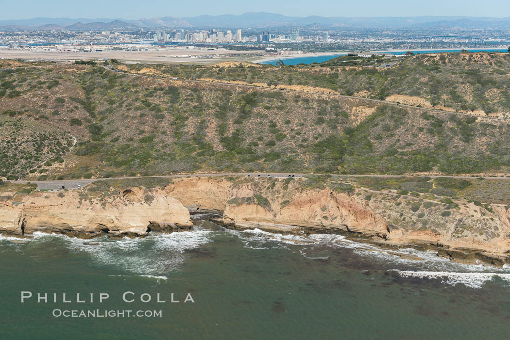 Aerial Photo of Cabrillo State Marine Reserve, Point Loma, San Diego. California, USA, natural history stock photograph, photo id 30700
