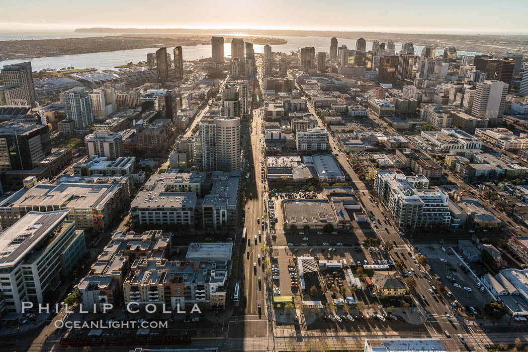 Aerial photo of Downtown San Diego., natural history stock photograph, photo id 30770