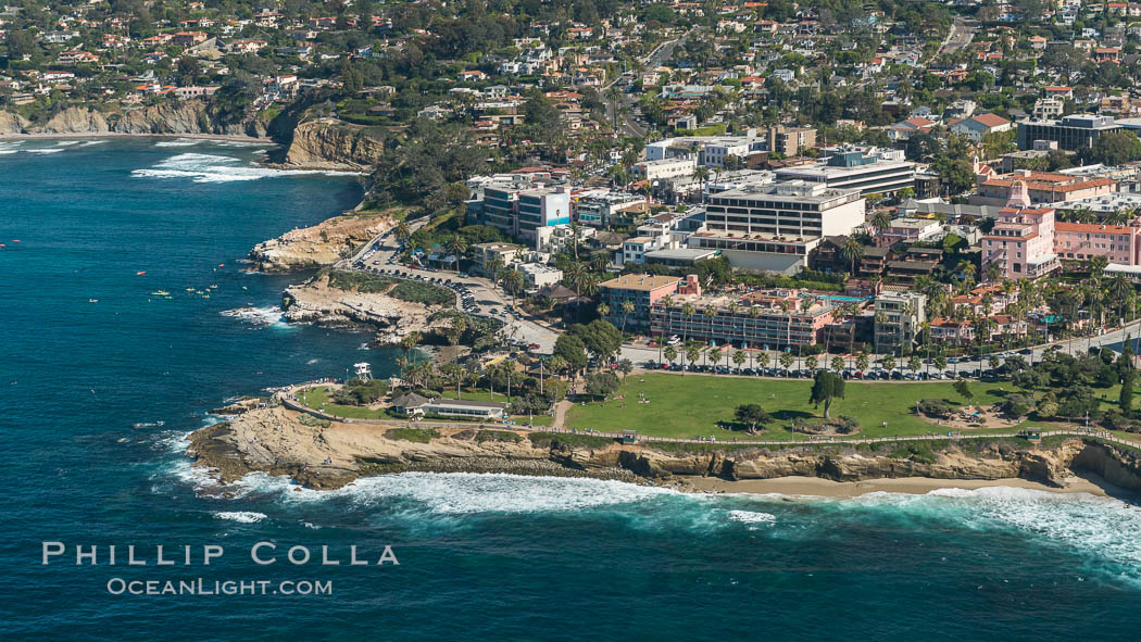 Aerial Photo of La Jolla Coastline. California, USA, natural history stock photograph, photo id 30708