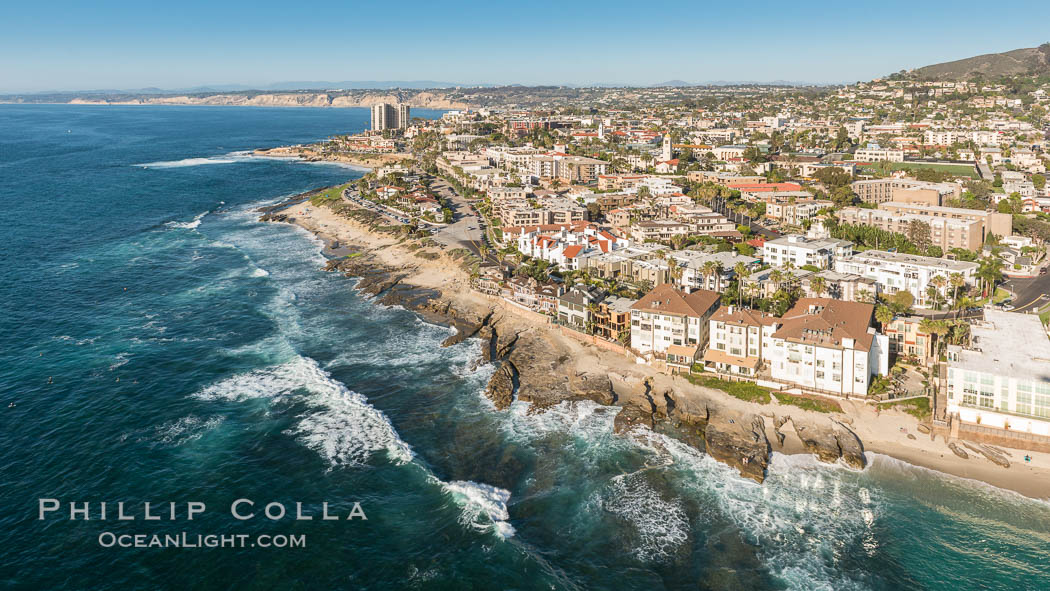 Aerial Photo of Nicholson Point and La Jolla Coastline. California, USA, natural history stock photograph, photo id 30801