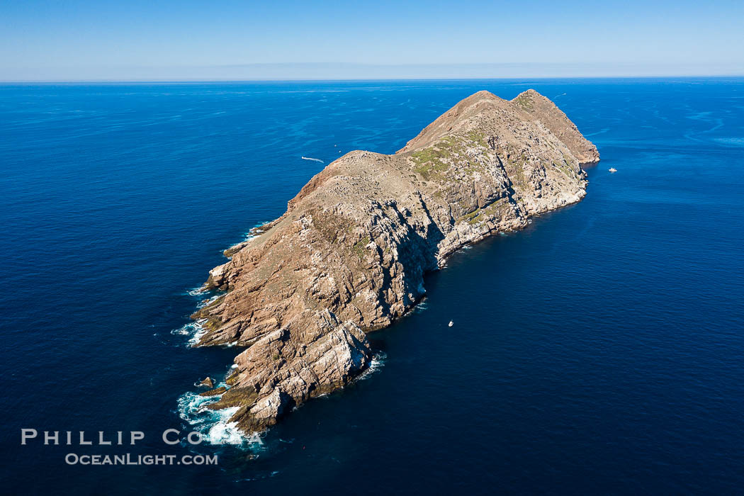 Aerial Photo of North Coronado Island, southern point looking north, Baja California, Mexico., natural history stock photograph, photo id 34572