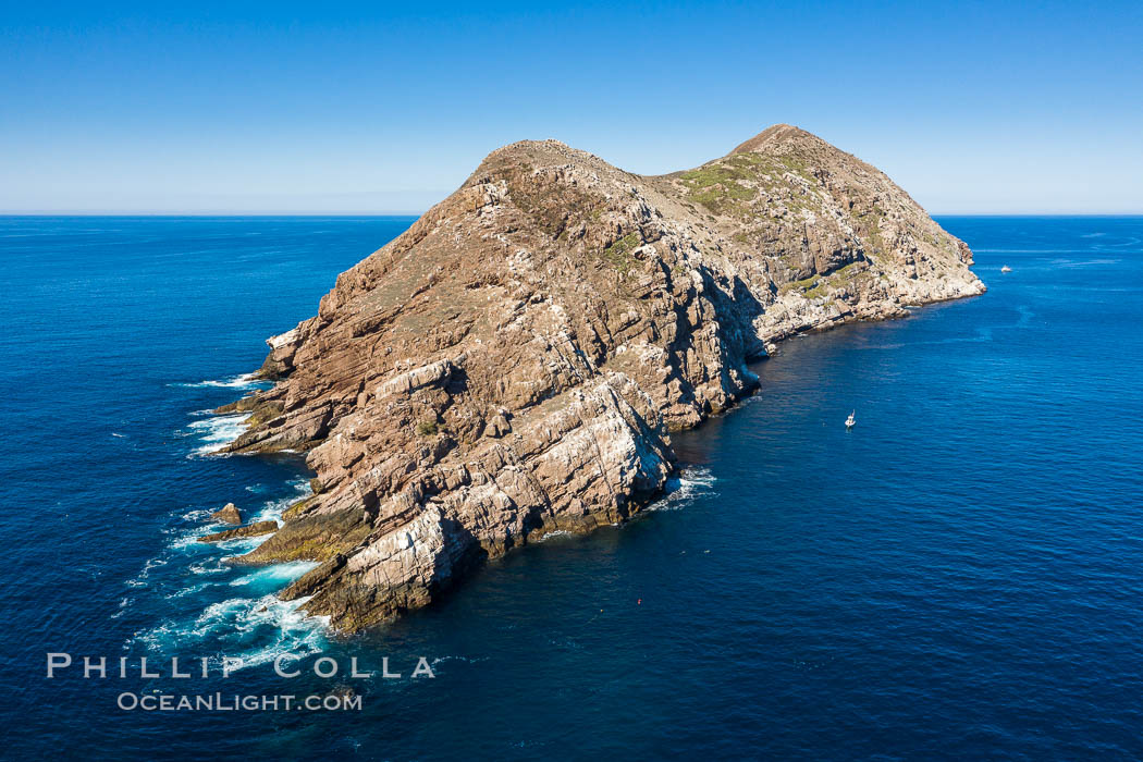 Aerial Photo of North Coronado Island, southern point looking north, Baja California, Mexico, Coronado Islands (Islas Coronado)