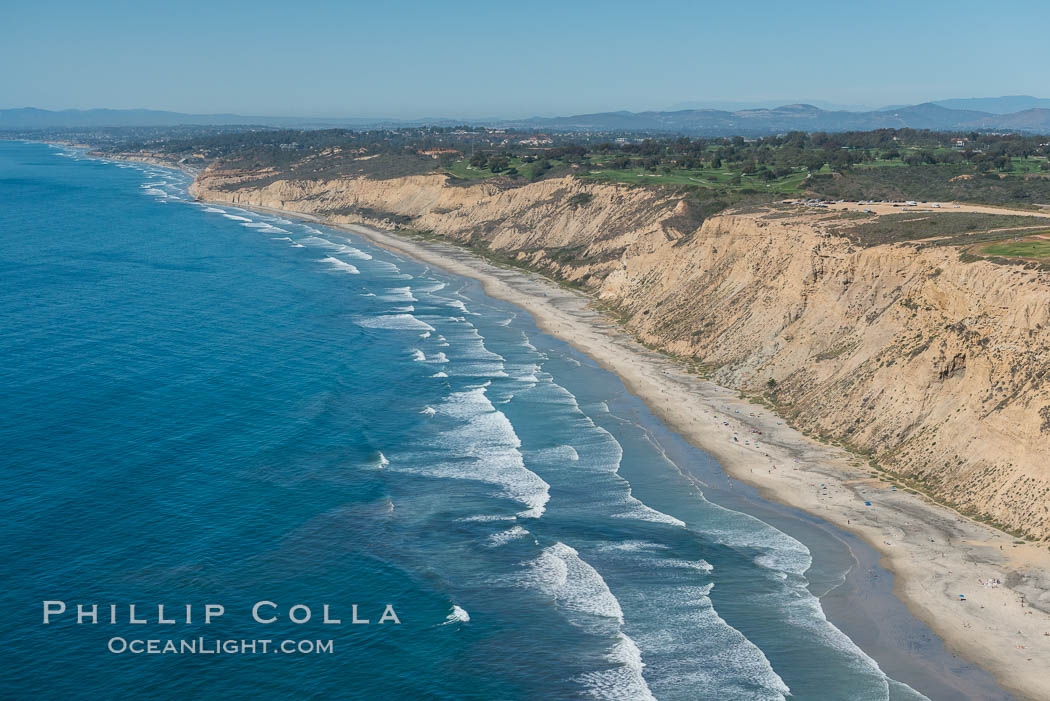 Aerial Photo of San Diego Scripps Coastal SMCA. Blacks Beach and Torrey Pines State Reserve, La Jolla, California