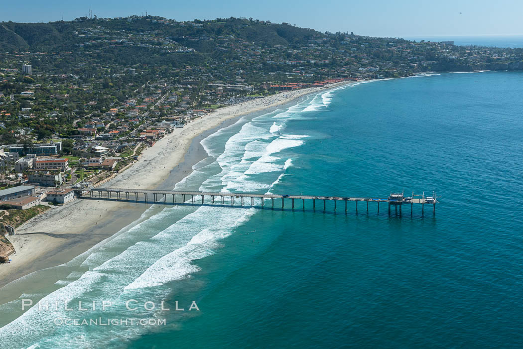 Aerial Photo of San Diego Scripps Coastal SMCA. Scripps Institution of Oceanography Research Pier. La Jolla, California, USA, natural history stock photograph, photo id 30626