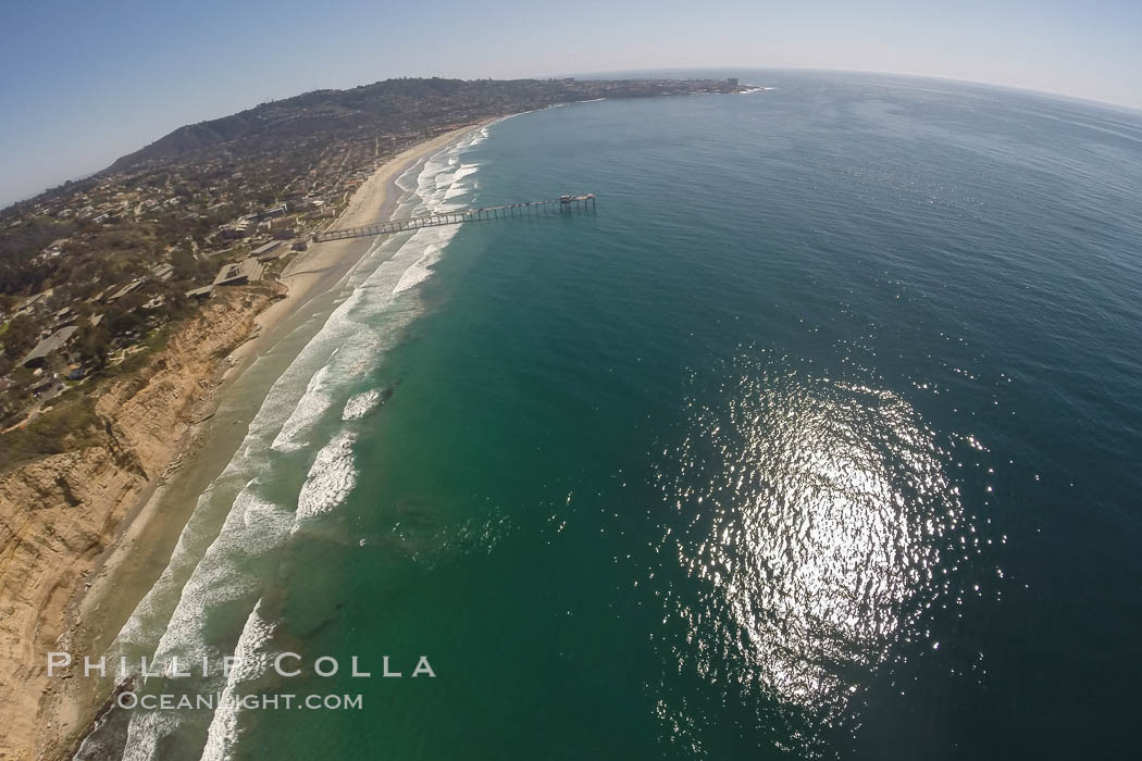 Aerial Photo of San Diego Scripps Coastal SMCA. Blacks Beach and Scripps Pier. La Jolla, California, USA, natural history stock photograph, photo id 30625