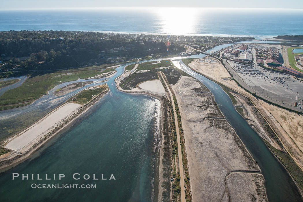 Aerial photo of San Dieguito Lagoon State Marine Conservation Area.  San Dieguito Lagoon State Marine Conservation Area (SMCA) is a marine protected area near Del Mar in San Diego County., natural history stock photograph, photo id 30722