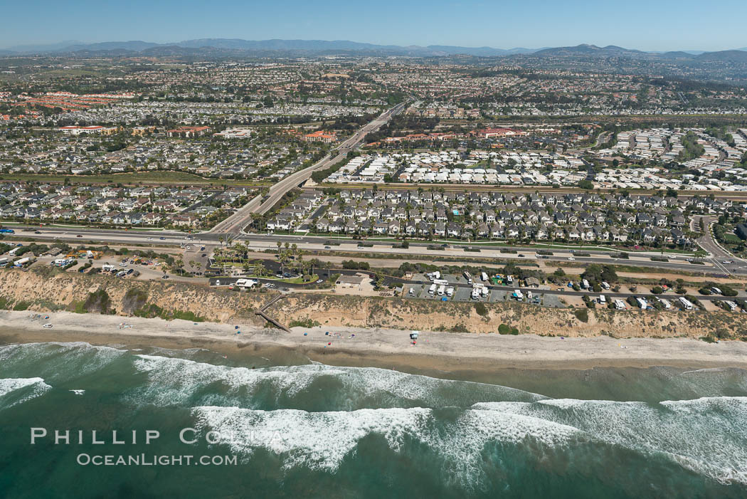 Aerial photo of South Carlsbad State Beach. California, USA, natural history stock photograph, photo id 30667