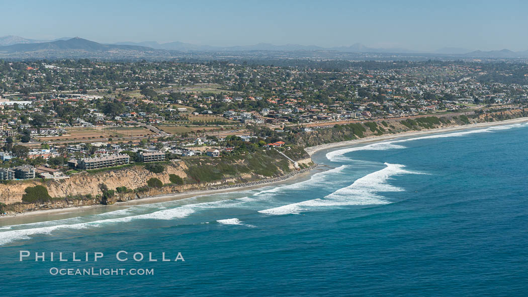 Aerial Photo of Swamis Marine Conservation Area.  Swami's State Marine Conservation Area (SMCA) is a marine protected area that extends offshore of Encinitas in San Diego County. California, USA, natural history stock photograph, photo id 30577